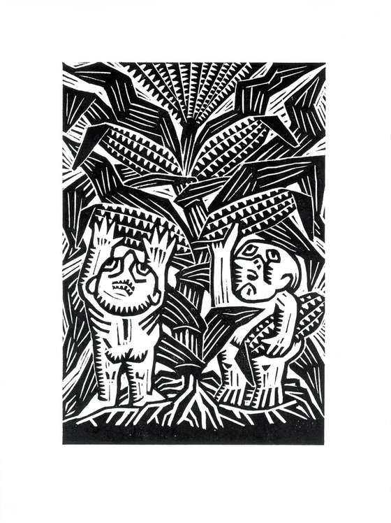 Children and corn