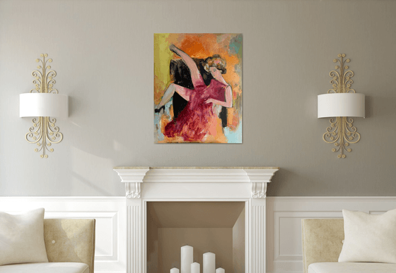 Woman sitting on the armchair