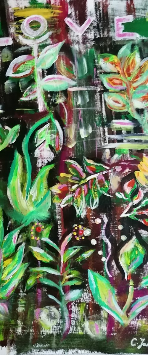 Awakening of nature This work of art represents nature that always awakens again and again. Today, it is especially necessary to take care of the preservation of nature, as an expression of love for life and everything beautiful that life offers us. The picture is colorful, unique and unrepeatable. It was painted intuitively. The material is  very high quality and the painting is always covered with UV protective varnish.  Artwork is not framed and is sent in a tube, carefully packed.  You can always contact me, I will be happy to answer your questions.  Sincerely yours, Sanja Jancic. by Sanja Jancic