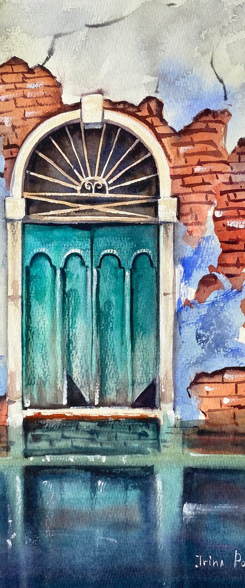 The Emerald Venetian Door by Irina Povaliaeva