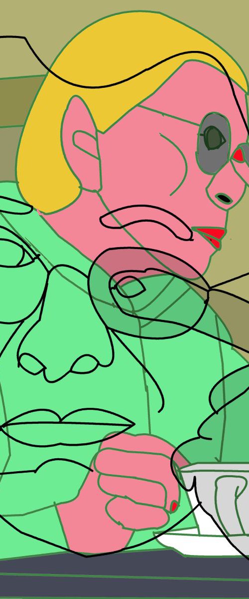 Coffee break - pop art print by Artworks by Rina Mualem