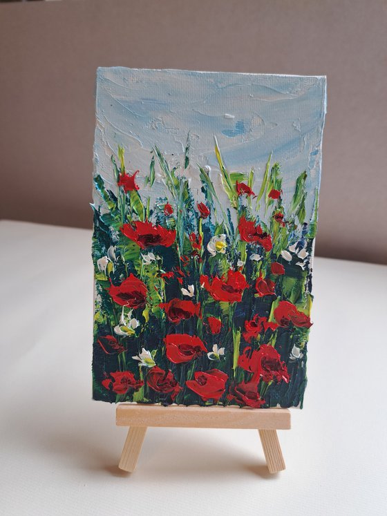 Mini painting Poppies