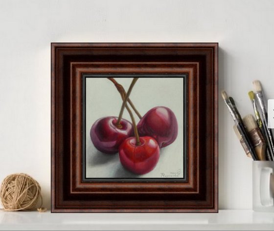 "Trio", cherry painting