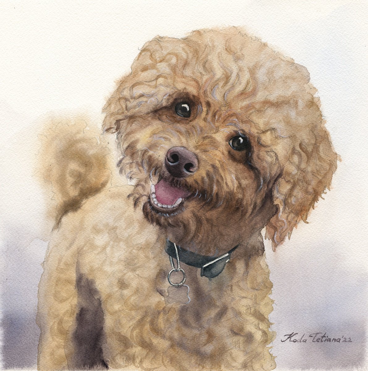 Impressionistic Animal Watercolour By Tetiana Koda, 12 X 12", Pet Portrait, Original Artwork
