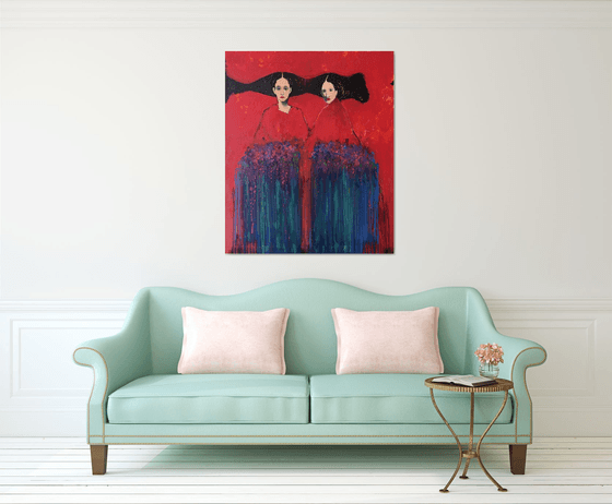 Sisters with Flowers