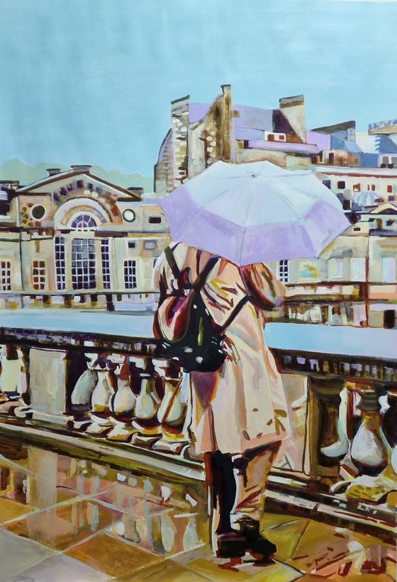 The man with umbrella / 100 x 70 cm