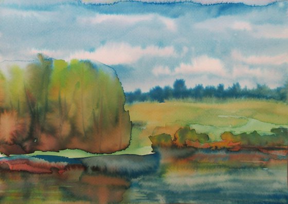 Early summer - watercolor landscape