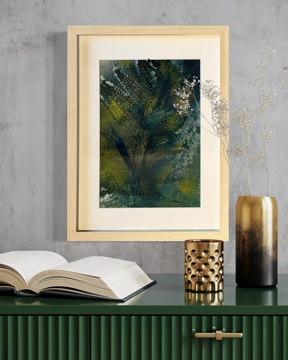 Abstract Acrylic Painting By Tanya Lytko, 13 X 17", "Feuille", Original Artwork