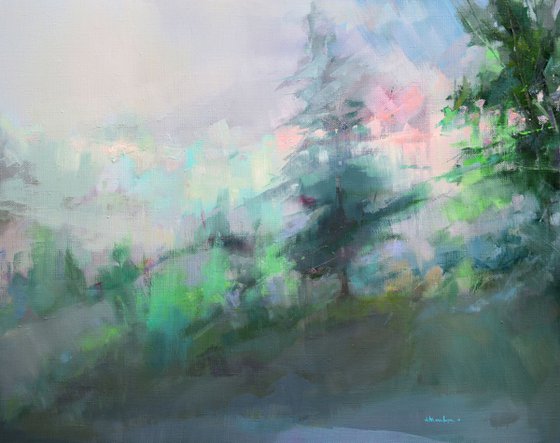 Color coolness abstract lanscape 72x92cm