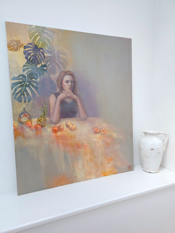 Thoughtful Portrait with Still Life