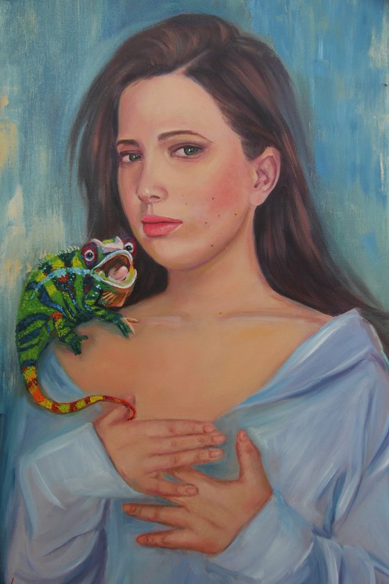 Girl with iguana portrait  "My inner self"