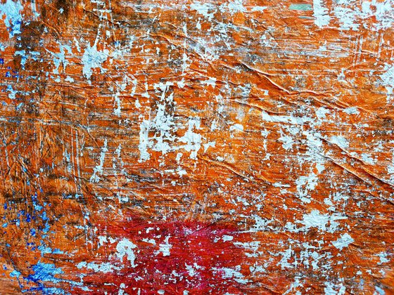 Orange city (n.280) - 75 x 90 x 2,50 cm - ready to hang - acrylic painting on stretched canvas