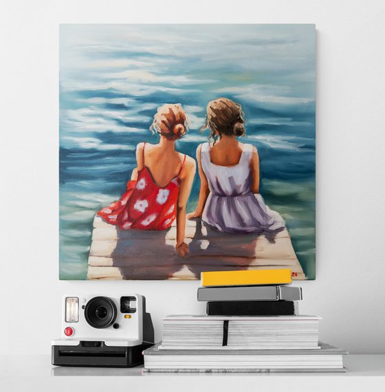 Two Women by the Ocean