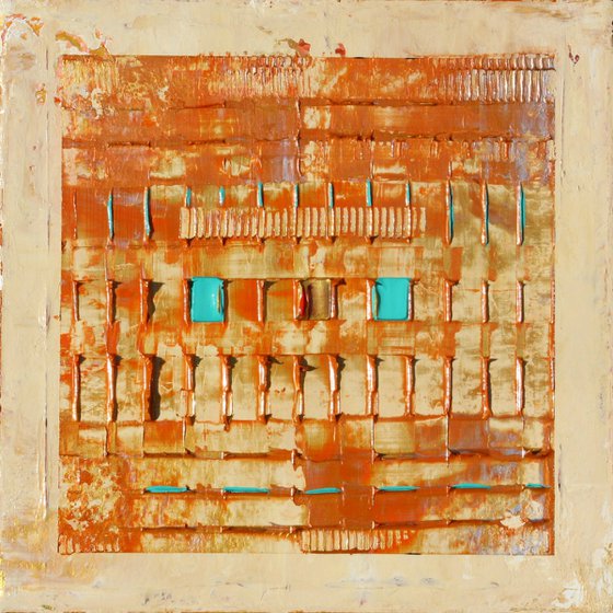 Primitive Copper Teal Abstract