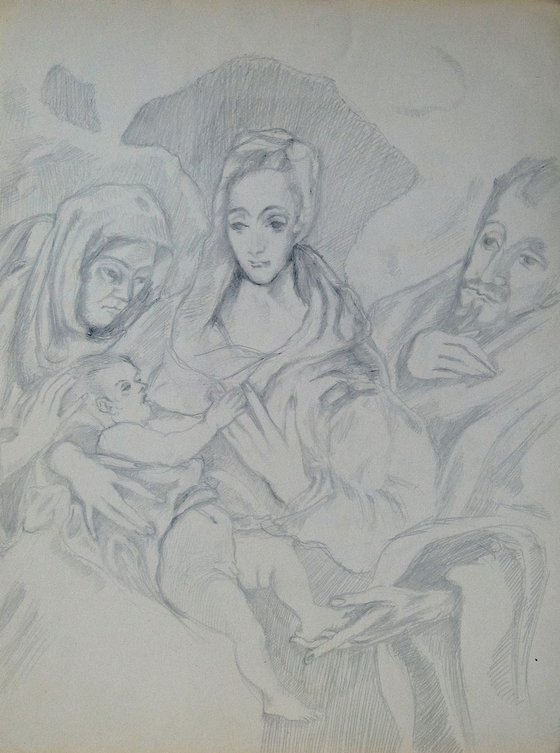 Nativity, A Study of Rubens, 24x32 cm