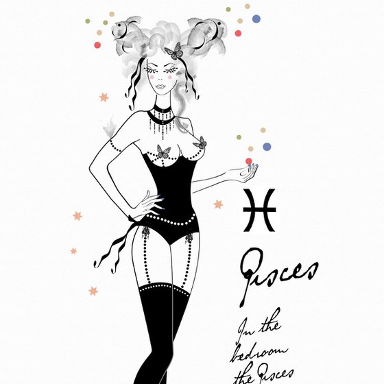 Pisces - Pesci - Astrology - Zodiac - AstroPinup - Pinup Girl - Erotic - Birthday - Gift