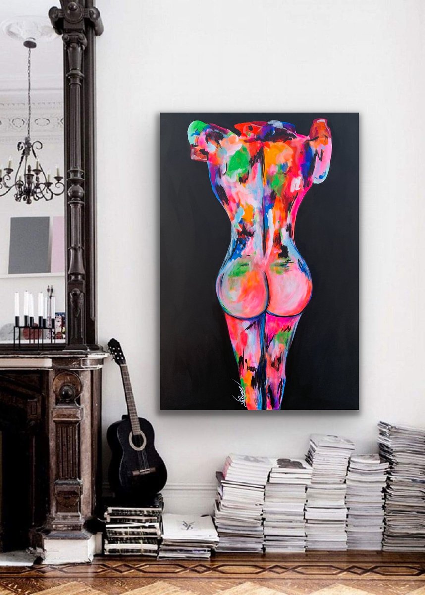 Organic Abstract Acrylic Painting By Veronica Vilsan, 31 X 45", Freedom 13, Original Artwork