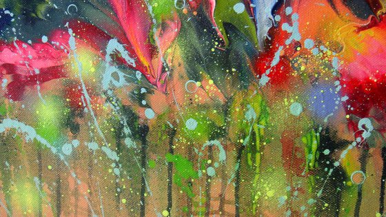 "Hummingbird at Sunset" LARGE painting
