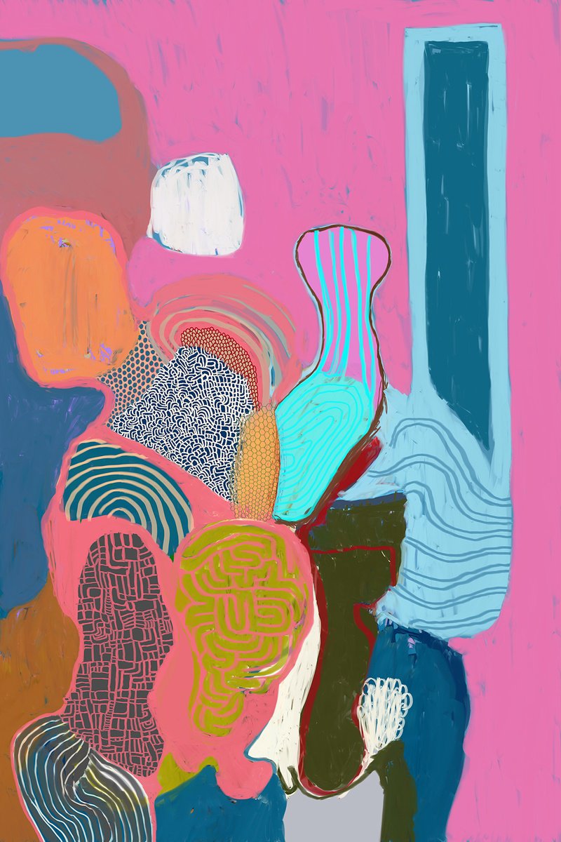 Abstract Cityscapes Giclee Print By Alasdair Willis, 16 X 23, The Pink Room, Original Artwork