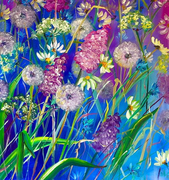 RAINBOW GLADE - Wildflowers. Rainbow. Garden. Blossom. Dreams. Bright day. Summer.