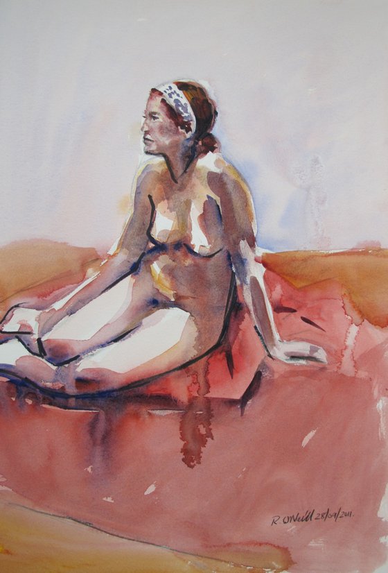 seated female nude