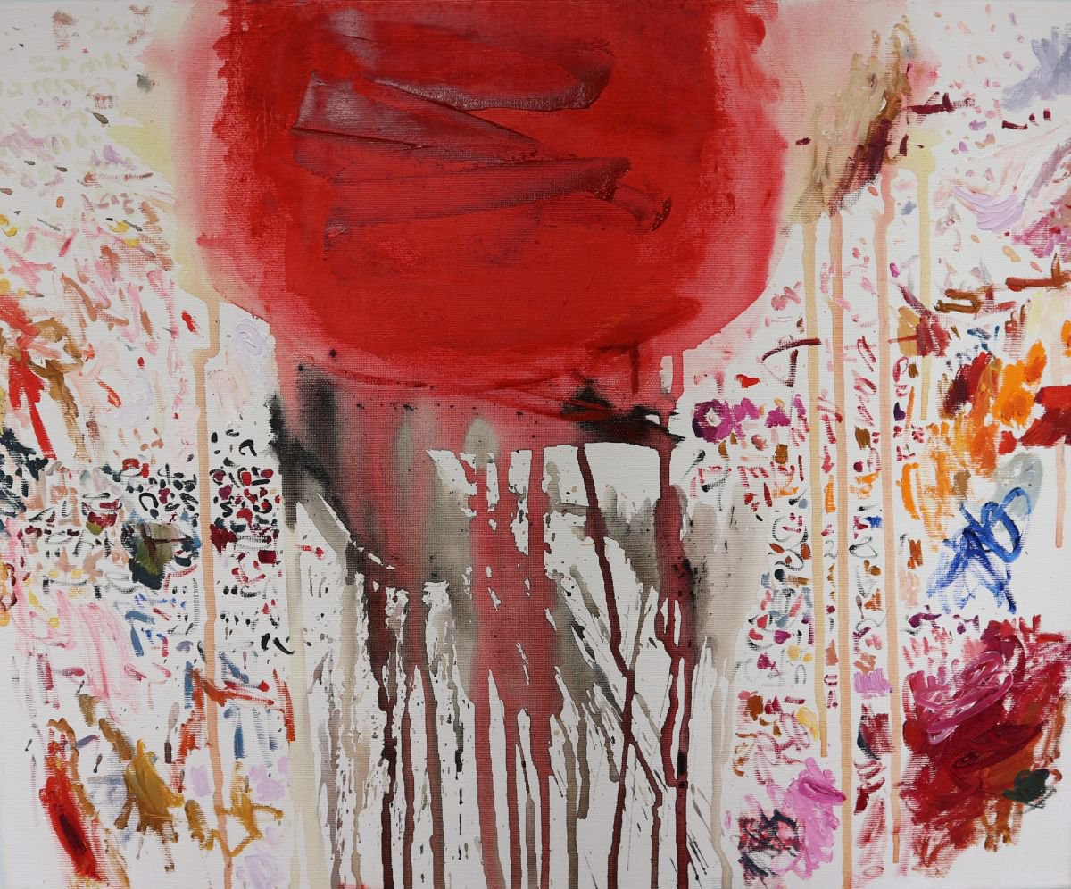 Abstract Oil Painting By Florina Breazu, 22 X 18, Broken Flight, Original Artwork