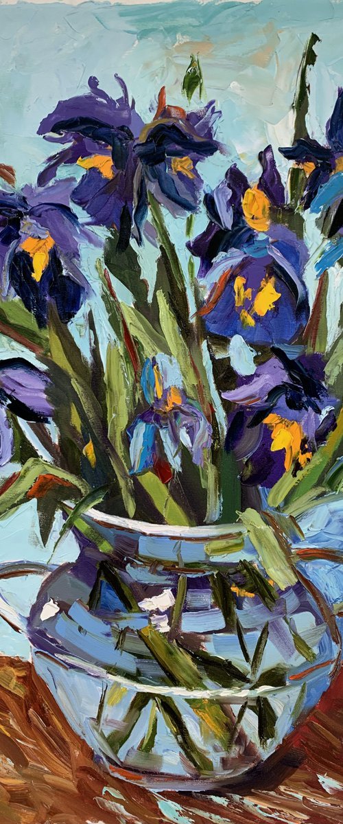 Irises. Flowers. Inspired by Van Gogh.#3 by Vita Schagen
