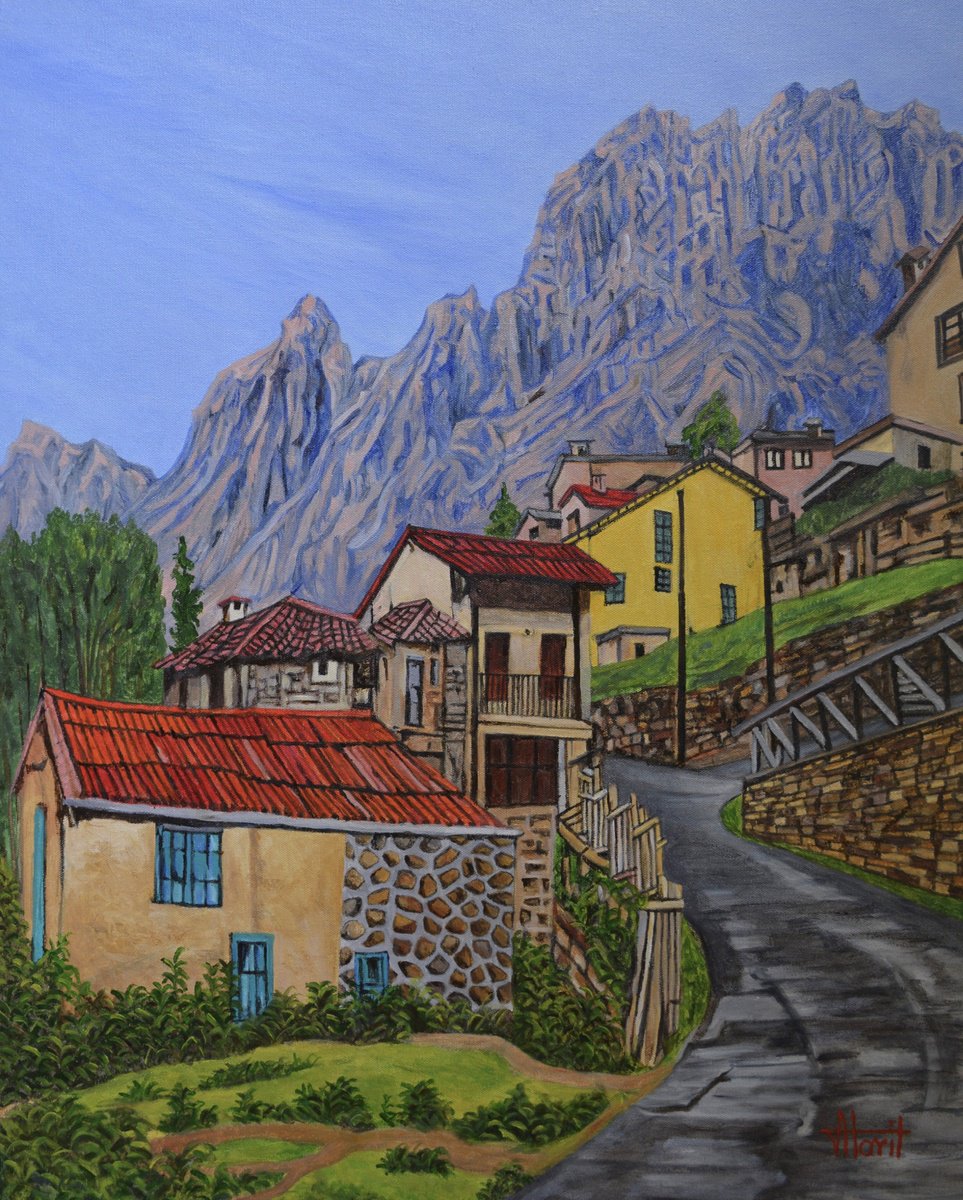 Tielve A Mountain Village By Ajay Harit, 24 X 30, Artwork For Sale On Artfinder