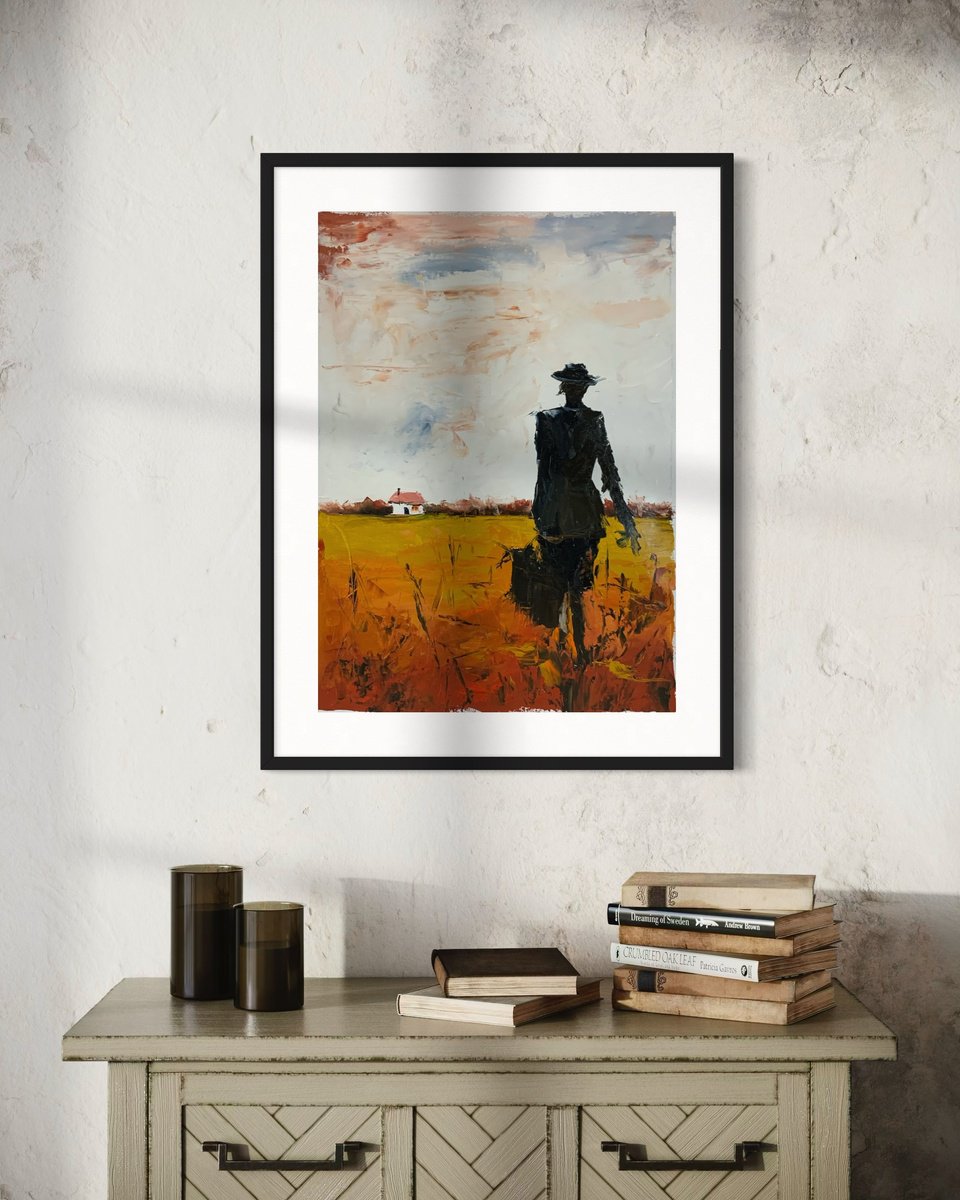 Expressive Portrait Oil Painting By Vita Schagen, 20 X 28", A Path Unseen., Original Artwork