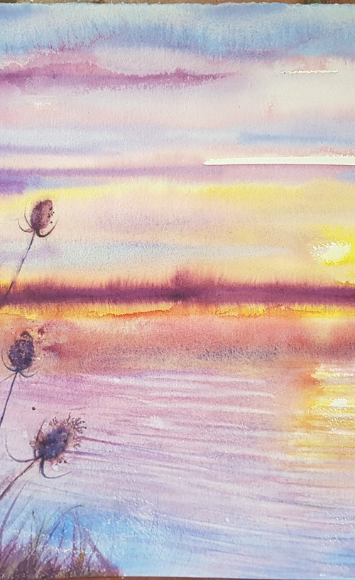 Evening Light over the River by Michele Wallington