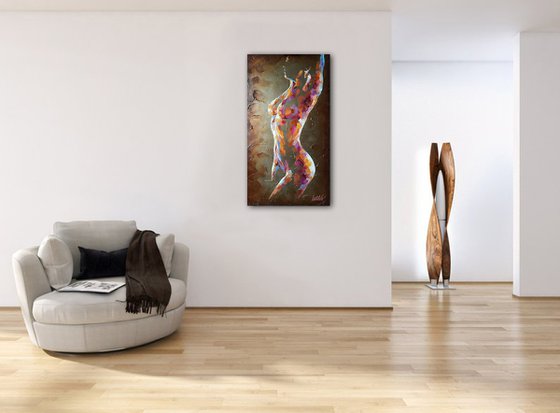 Painting Breath of love, nude girl, naked woman