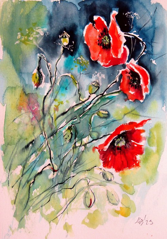 Playful poppy flowers II