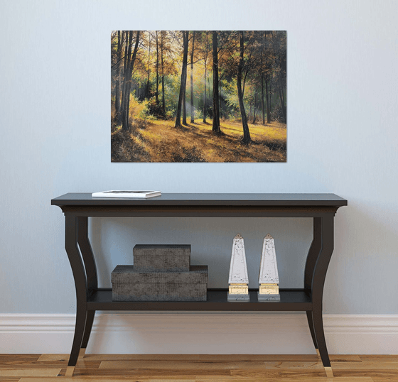 Sunlit Autumn Forest