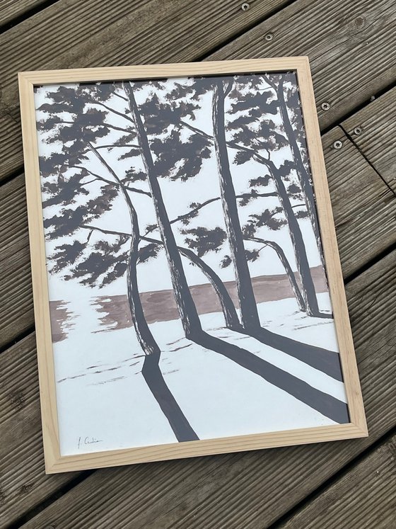 Cap Coz Beach - Burnt Umber ink