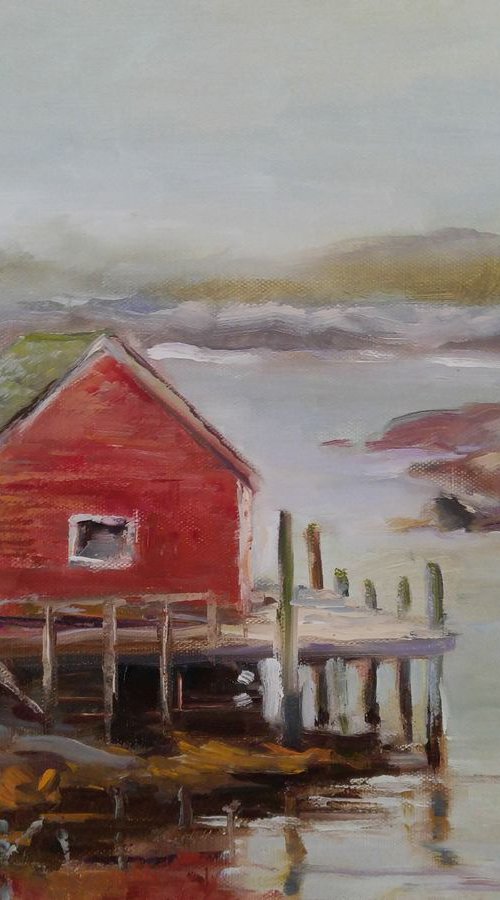 Fisherman's house (plein air) by Alexander Koltakov