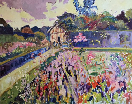 Impressionist landscape painting 'Garden in summer' by Linda Clerget