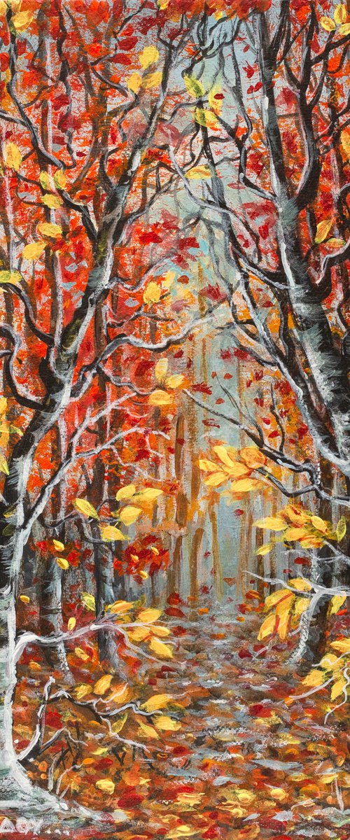 Autumn path in the forest by Margarita Telianidis