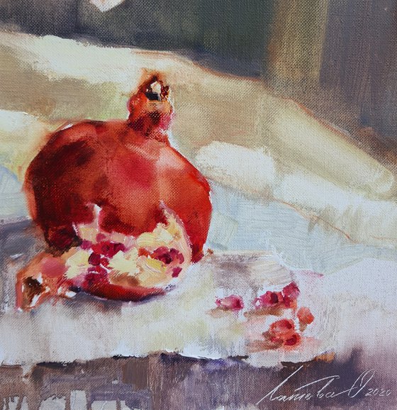 Pomegranate and Gladiolus. Pink tenderness