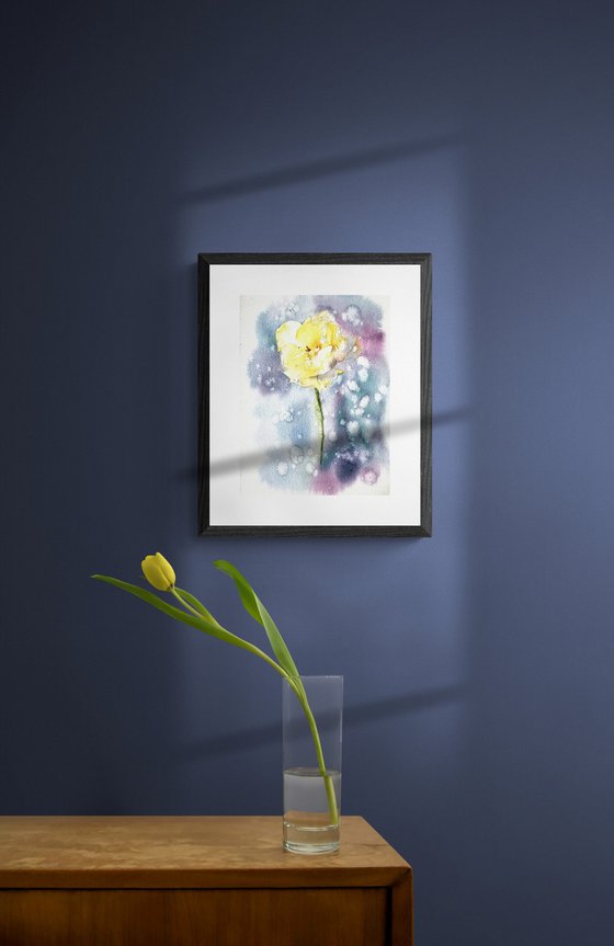 Triptych yellow flowers