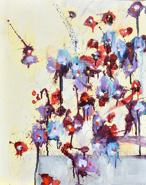 Écoutez Les Fleurs (Listen To The Flowers) by Abstract Art by Cynthia Ligeros