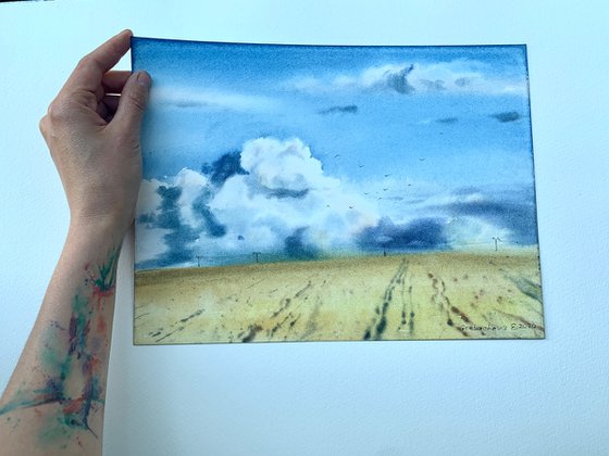 Field and clouds | Small