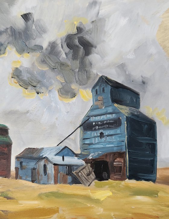 "Gray Prairie Sky" - Landscape - Grainery