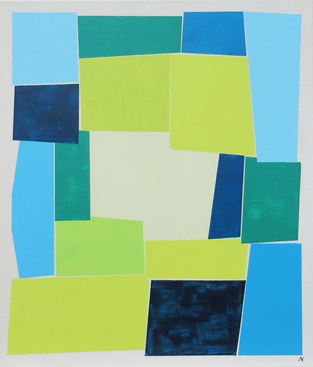 Abstract Acrylic Painting By Megha Hendrick., 24 X 28", Aspects # 9., Original Artwork