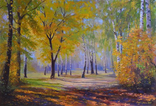 Autumn in the birch park by Ruslan Kiprych
