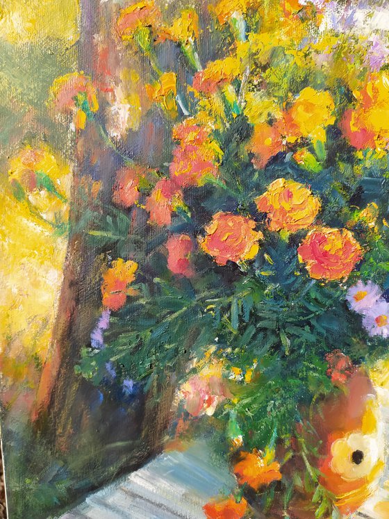 Flowers and plums