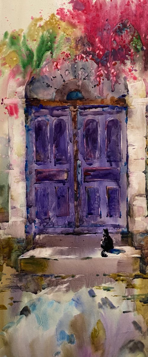 Watercolor “Waiting” perfect gift by Iulia Carchelan