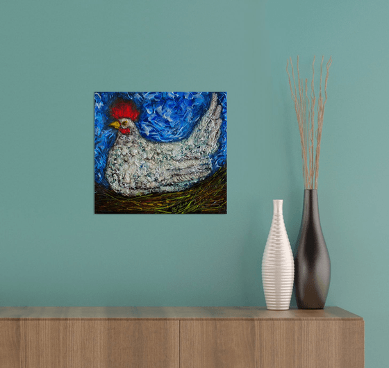 Keep'm warm -  Abstract  Original Palette Knife Painting