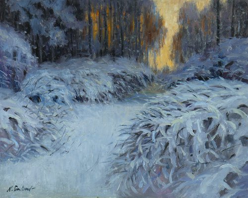 Winter Lace - original winter painting by Nikolay Dmitriev
