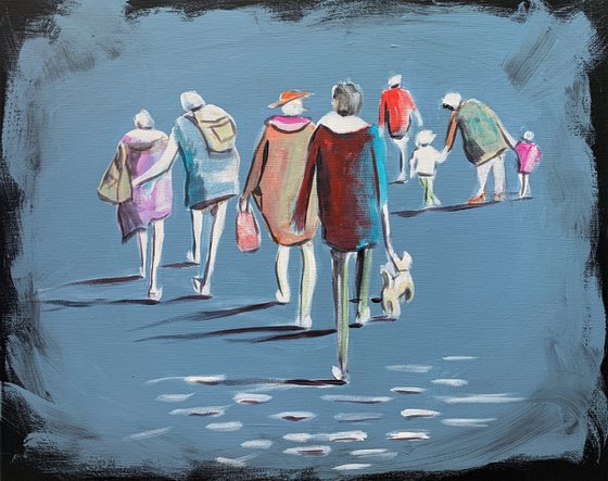 People in a city.
