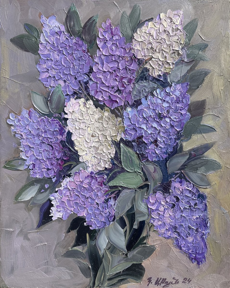 Impressionistic Botanical Oil Painting By Kamo Atoyan, 16 X 20", Scent Of Spring, Original Artwork